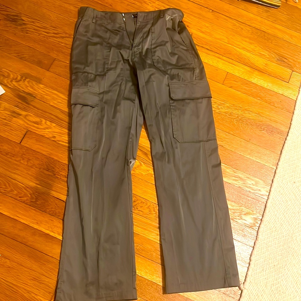 Zara satin olive cargo pants